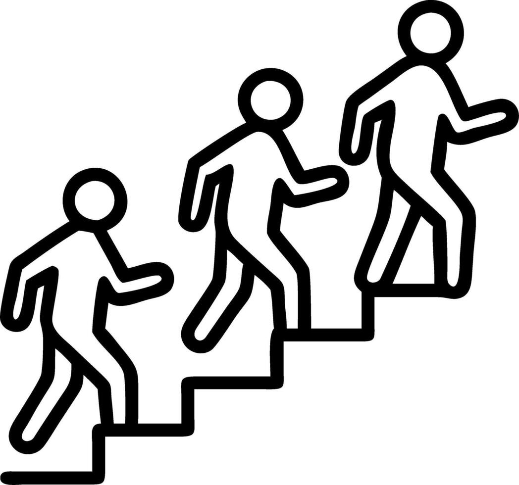 Group of business people walking up the stairs heading to work symbolizing teamwork corporate environment and professional progression Set 2 vector
