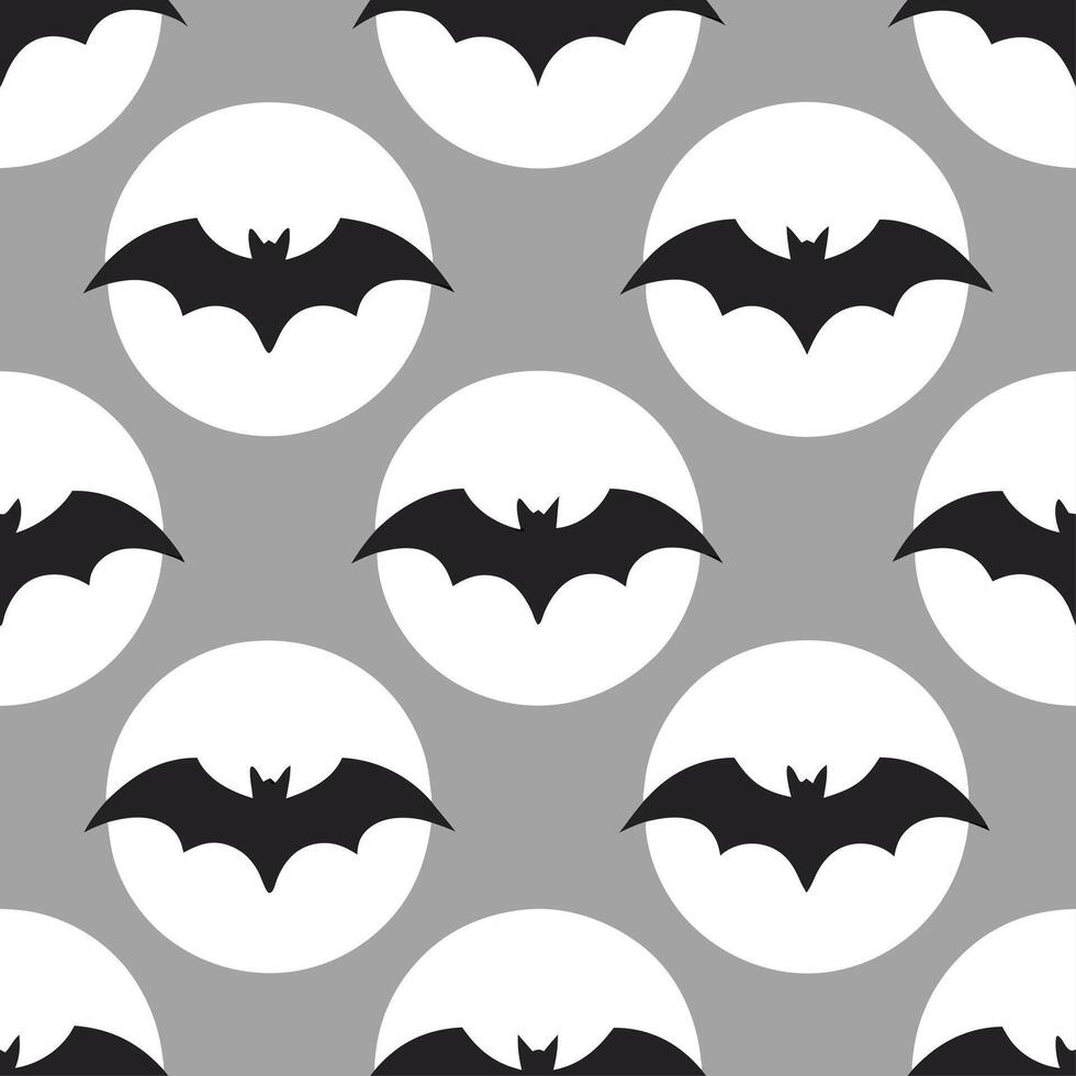 Gothic bats seamless tile pattern with dark silhouettes and moonlit backgrounds for eerie home decor vector