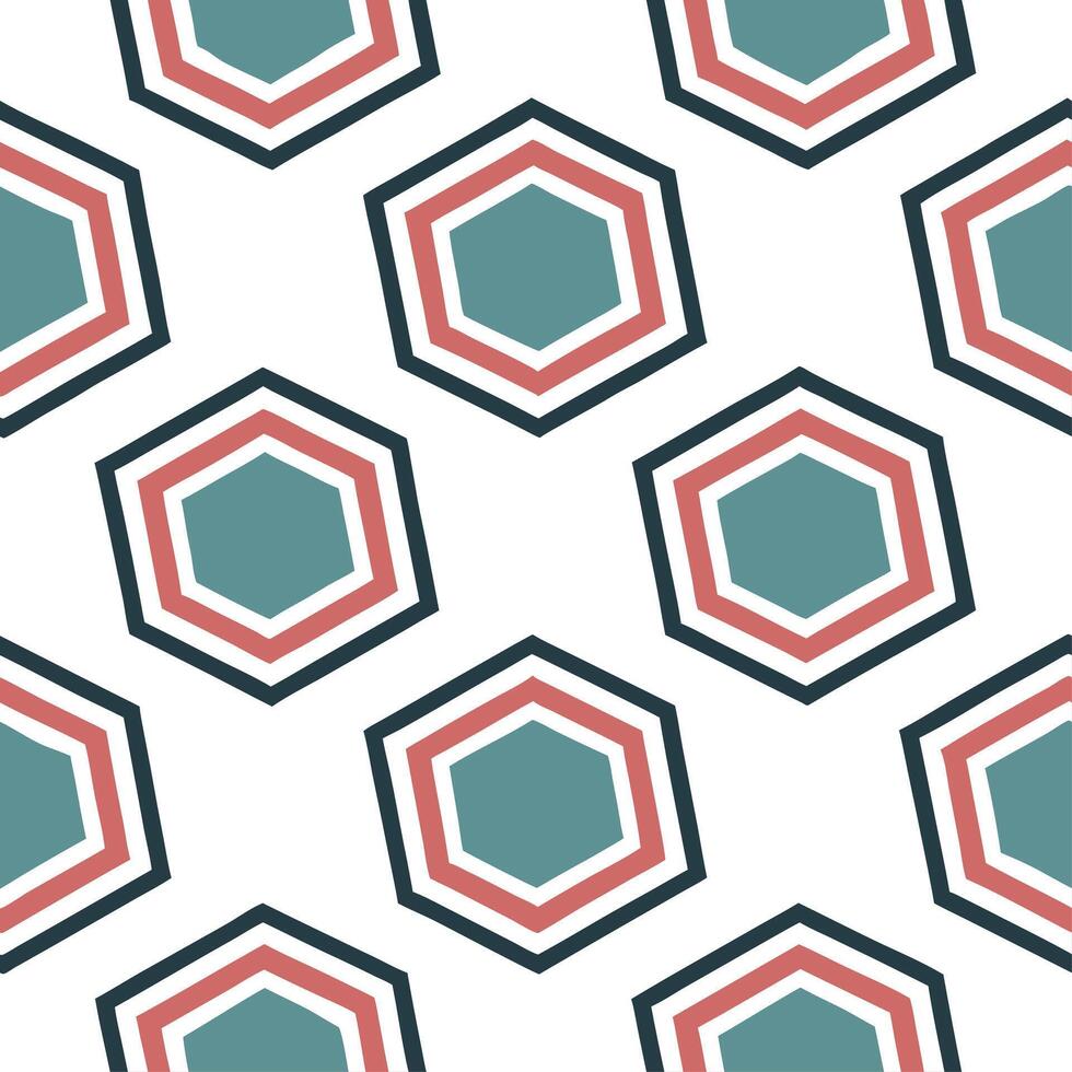 Geometric retro polygon seamless tiles jewel tones on white background perfect for elegant designs Edition vector