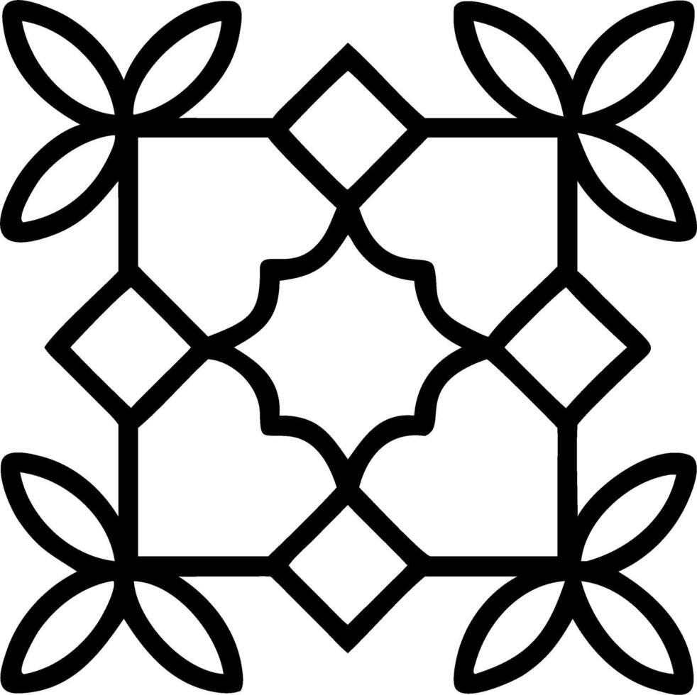 Geometric botanical seamless tile pattern with intersecting floral lines and muted color scheme for modern classic interiors vector