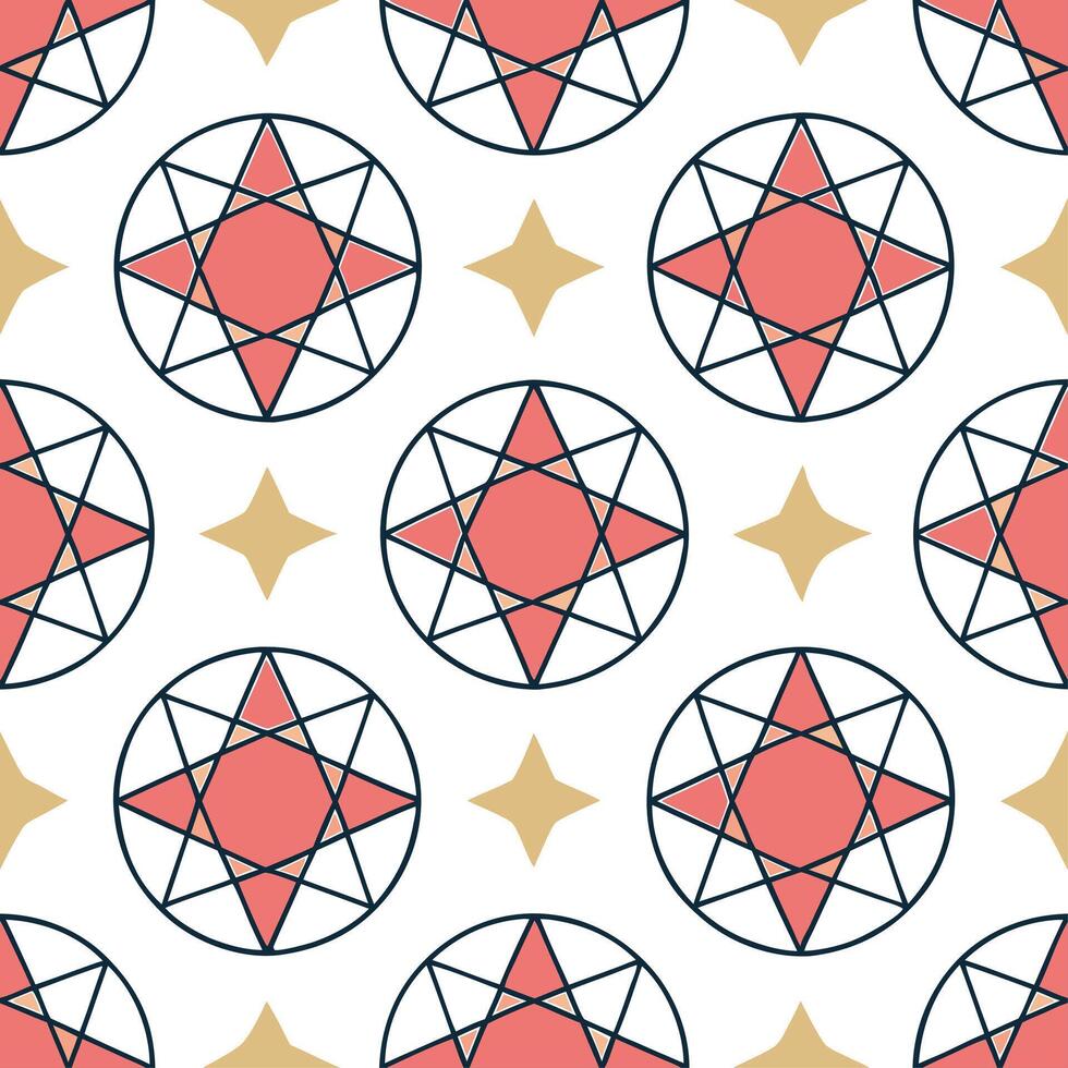 Geometric retro polygon seamless pattern bold colors on white background ideal for home decor Edition vector
