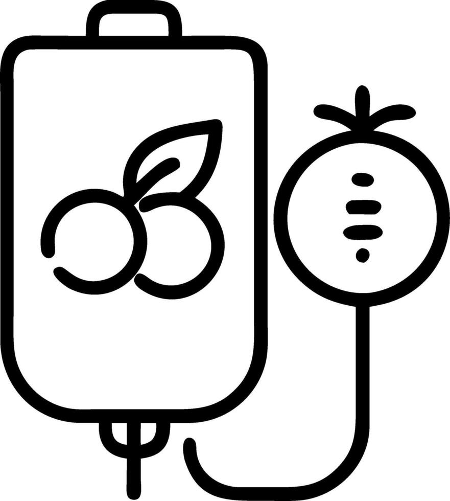 Fresh fruits in an IV bag showcasing healthy twist on nutrition and hydration vector