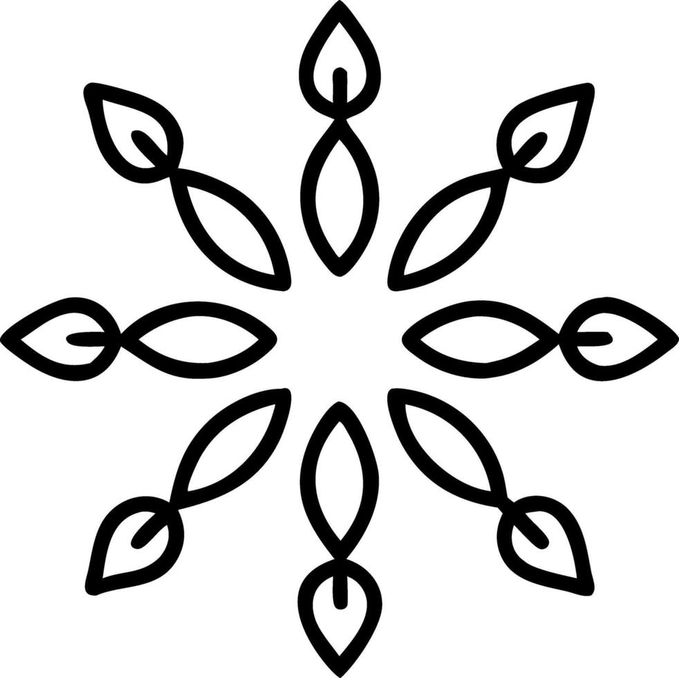 Floral mandala leaf repeat seamless tile pattern with symmetrical leaf designs and vibrant hues for spiritual and decorative settings Set 2 vector