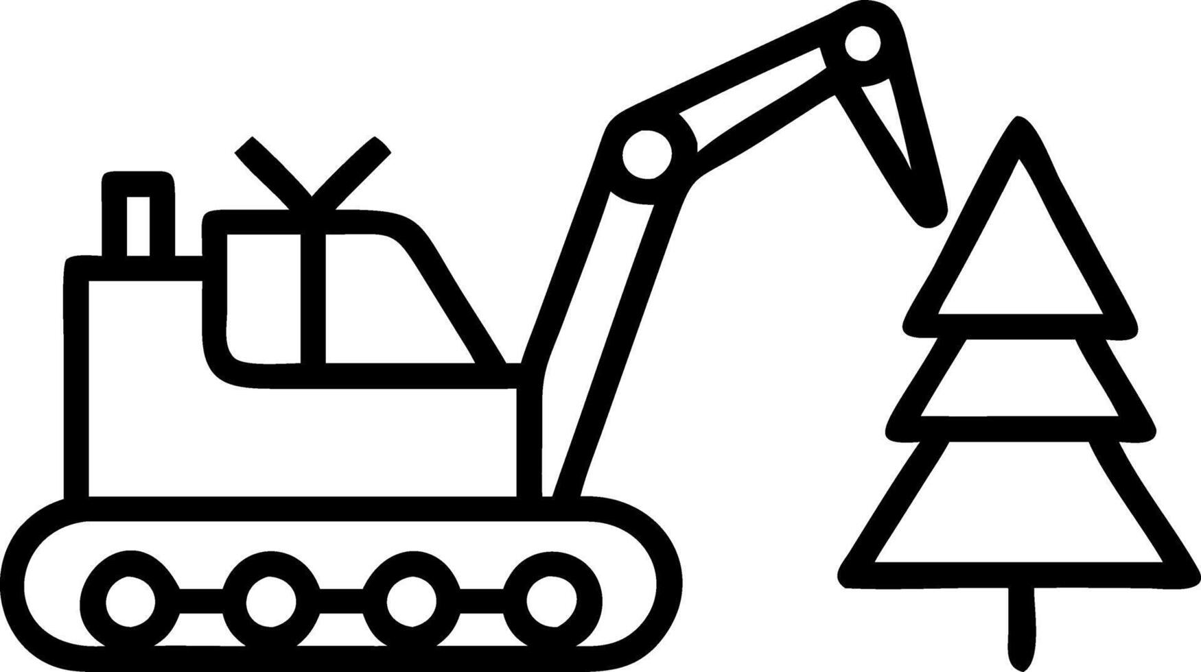 Festive scene with yellow excavator beside decorated Christmas tree and gifts blending construction with holiday cheer Set 2 vector