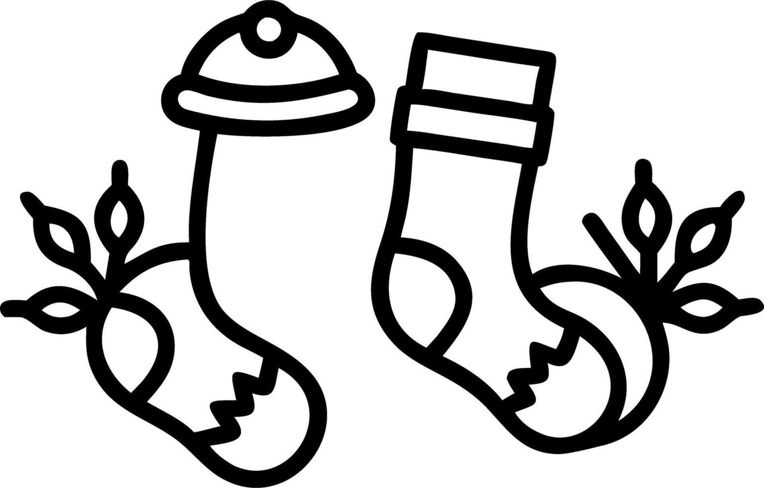 Festive scene featuring red stockings and firefighter helmets adorned with greenery set in fire station decorated with twinkling lights Set 2 vector