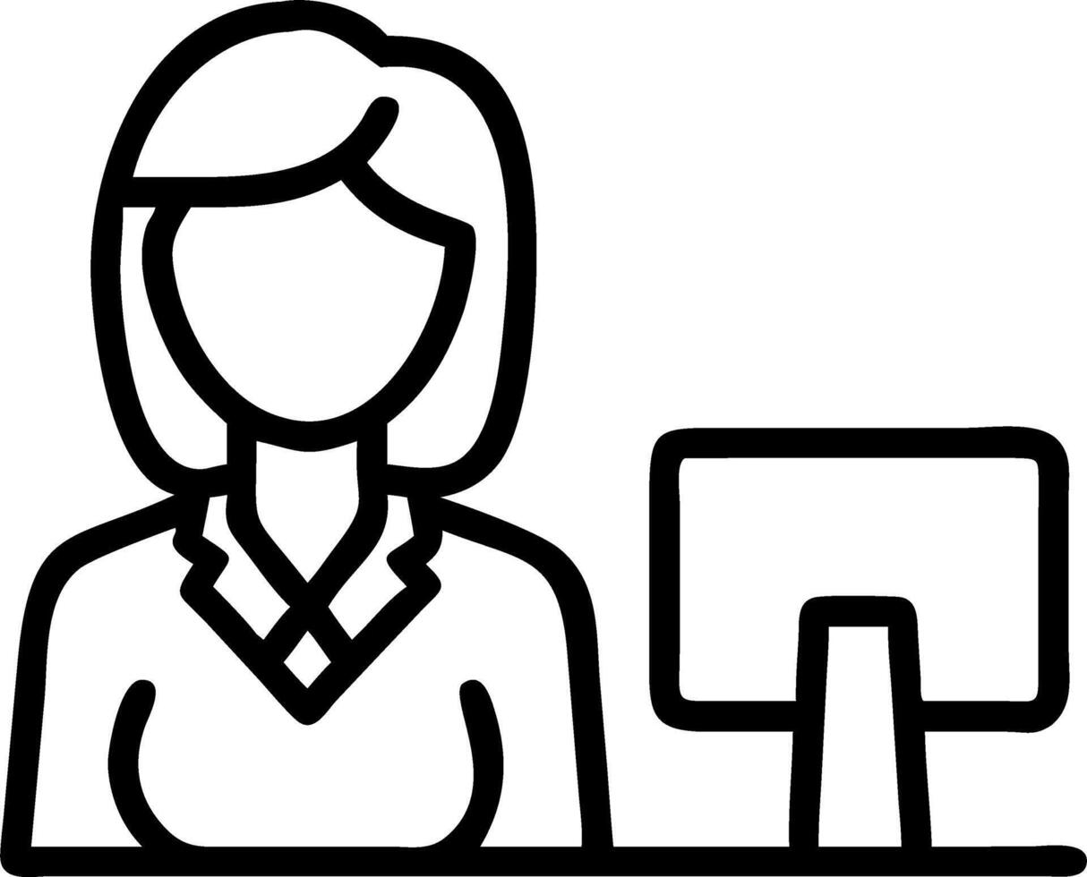 Female stockbroker in formal clothes works in the office with financial market vector