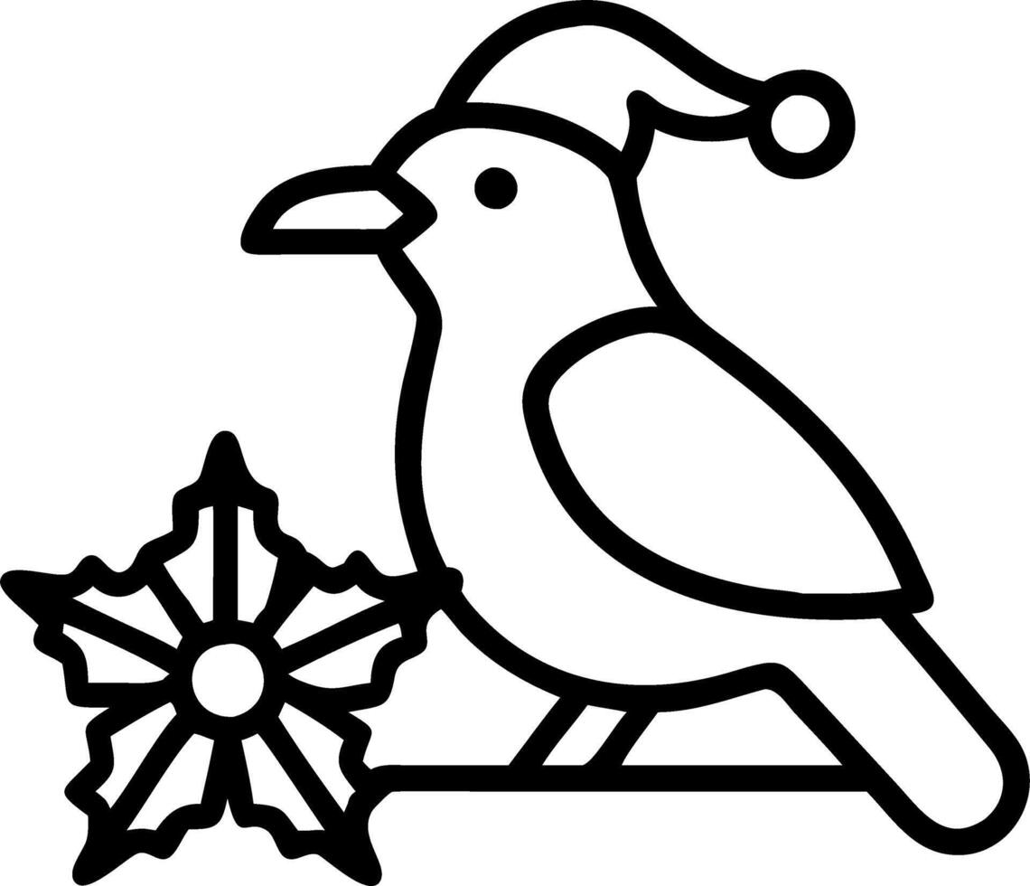Festive raven wearing to Santa hat sits atop to decorative box surrounded by holly and berries creating to unique holiday atmosphere vector