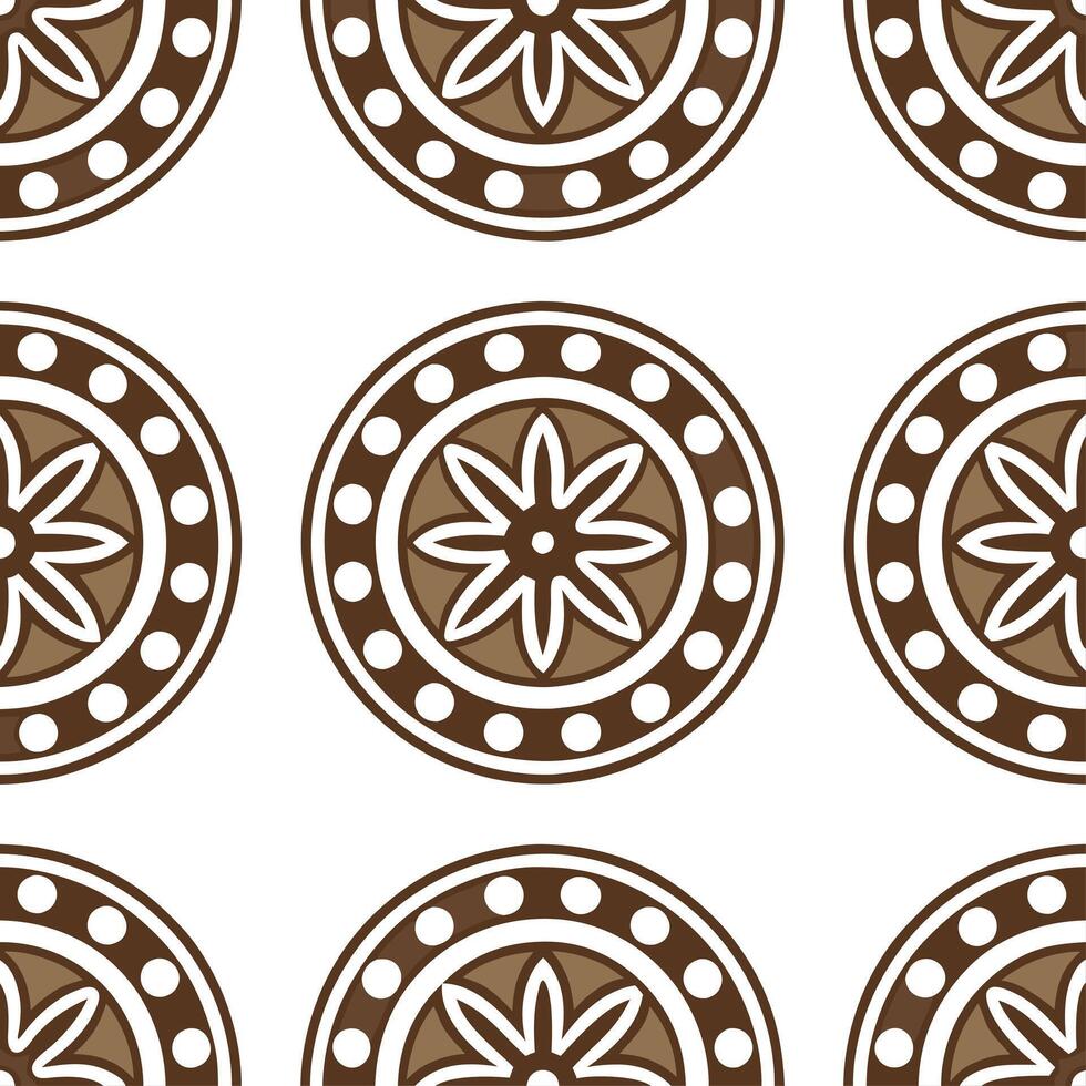 Ethiopian Geez seamless tile pattern with earthy tones and traditional motifs for cultural decor vector