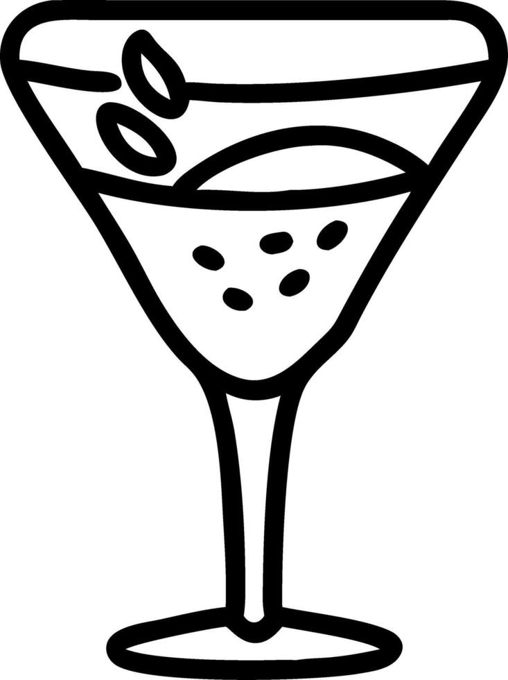 Espresso martini glass with coffee beans illustrated in watercolor style hand drawn clipart perfect for nursery art showcasing sophisticated and flavorful cocktail vector