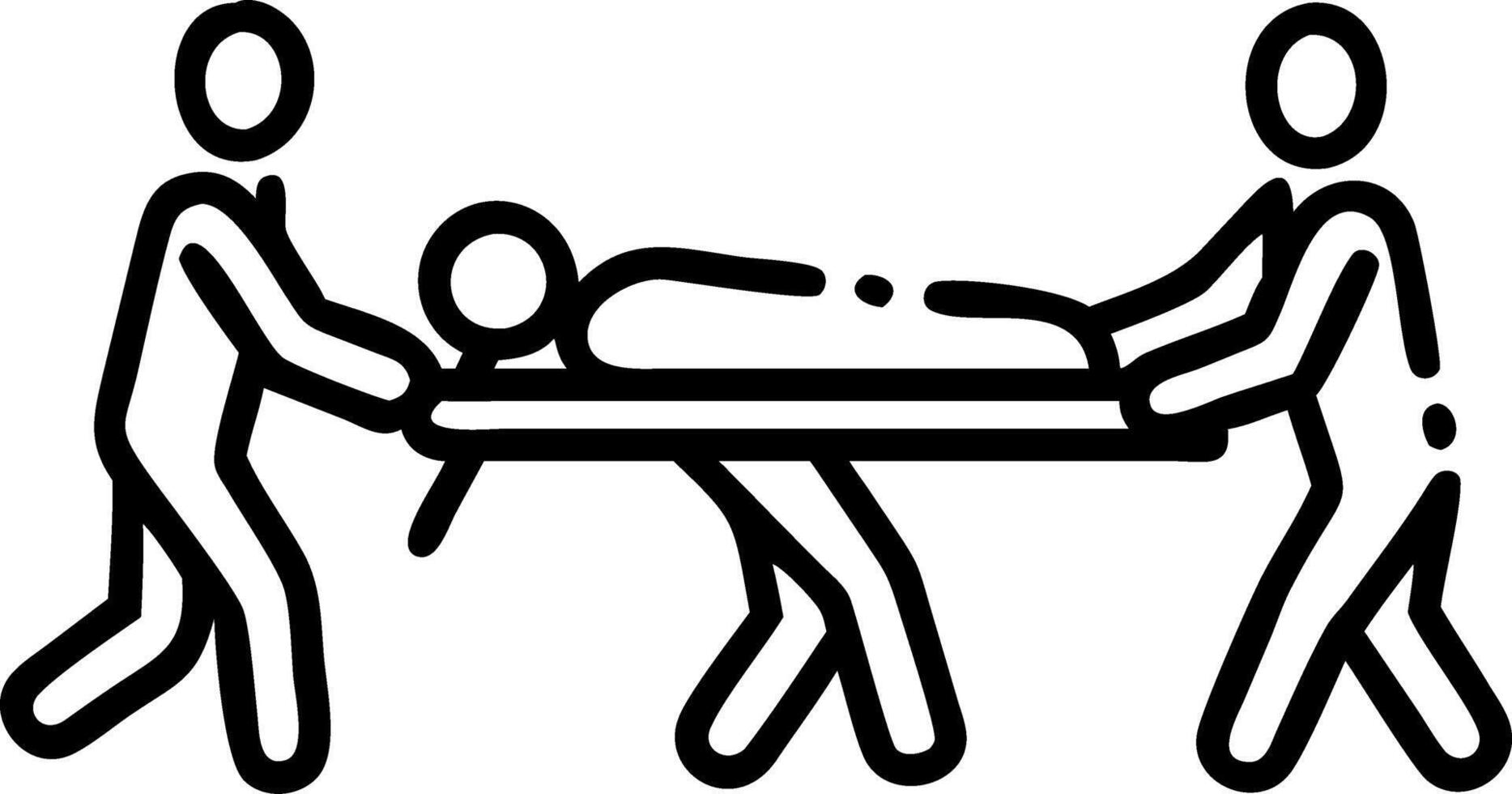 Emergency department doctors surgeons move severely injured patient on stretcher through hospital corridor medical staff rushing to operating room vector