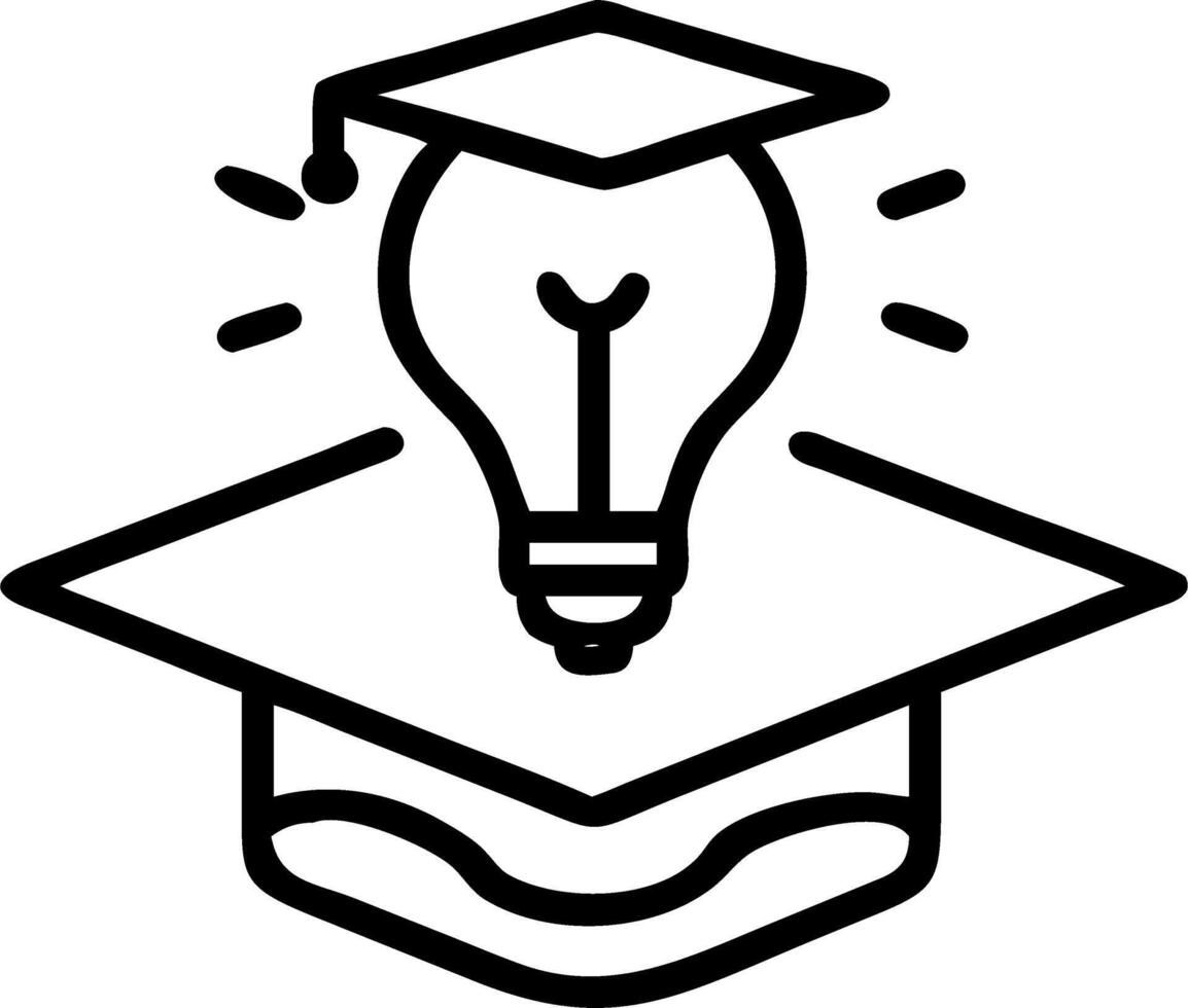 Education learning and idea knowledge concepts with innovative technology science mathematics in school or university featuring graduation cap with lightbulb on book and learning to Set 2 vector