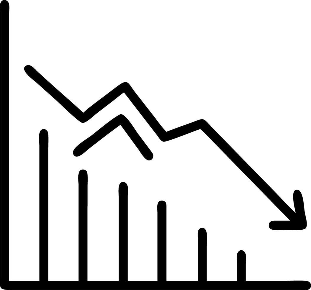 economic crisis stock chart falling down business global money bankruptcy concept vector