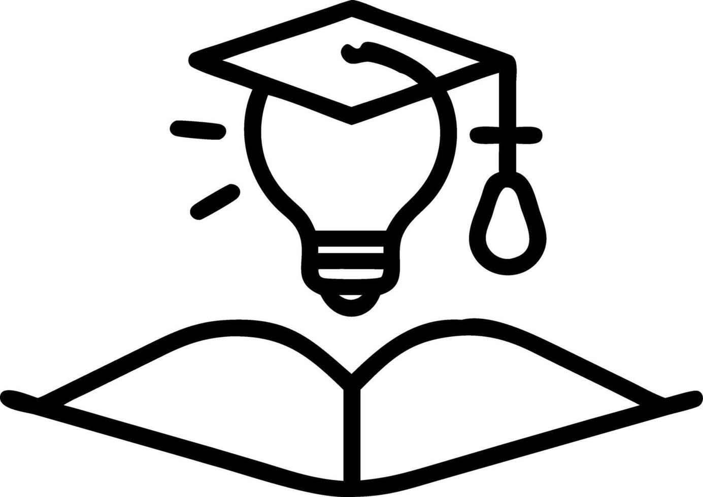Education learning and idea knowledge concepts with innovative technology science mathematics in school or university featuring graduation cap with lightbulb on book and learning i vector