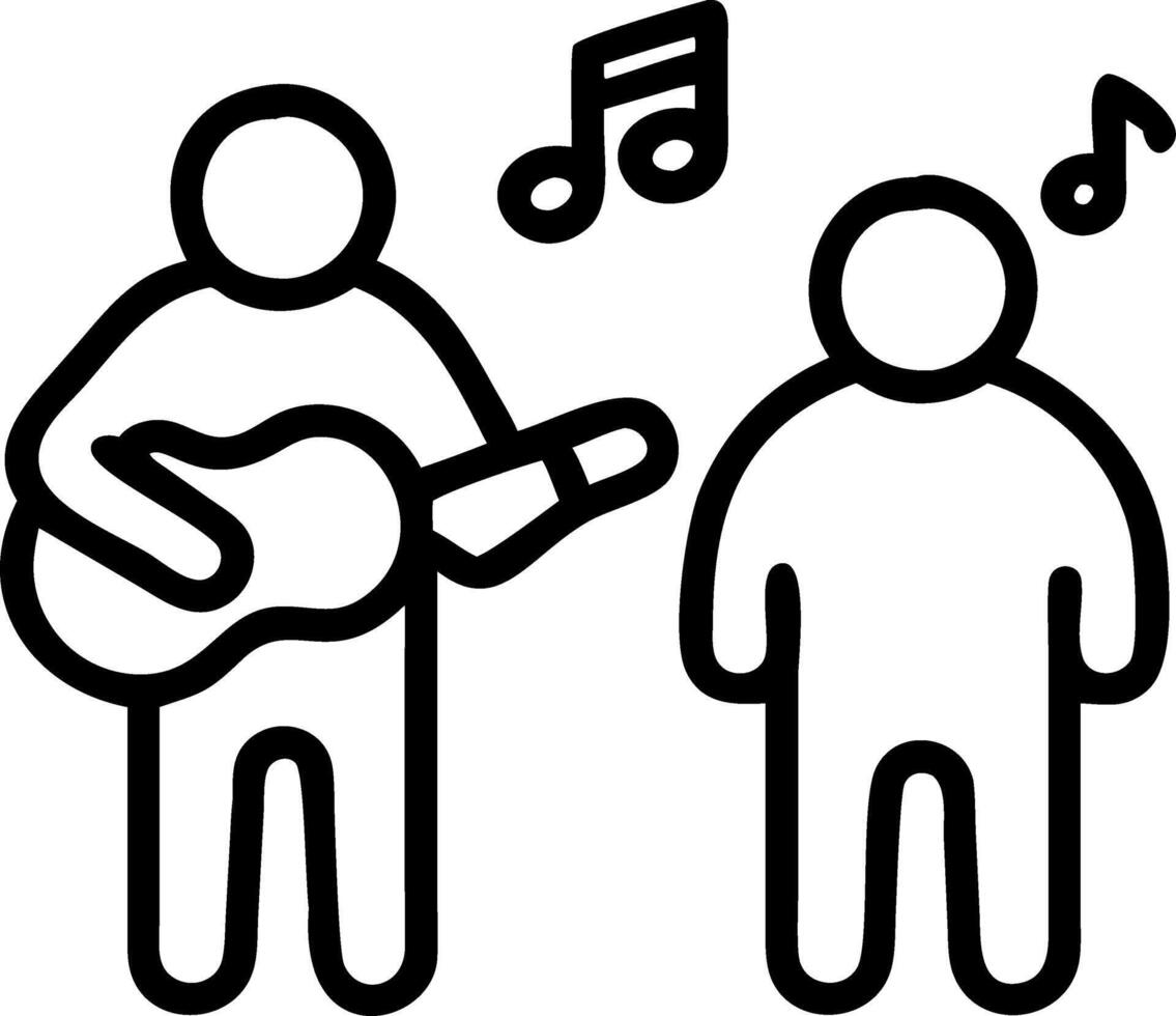 elderly dad and son are playing music at home relax activity at home with family vector