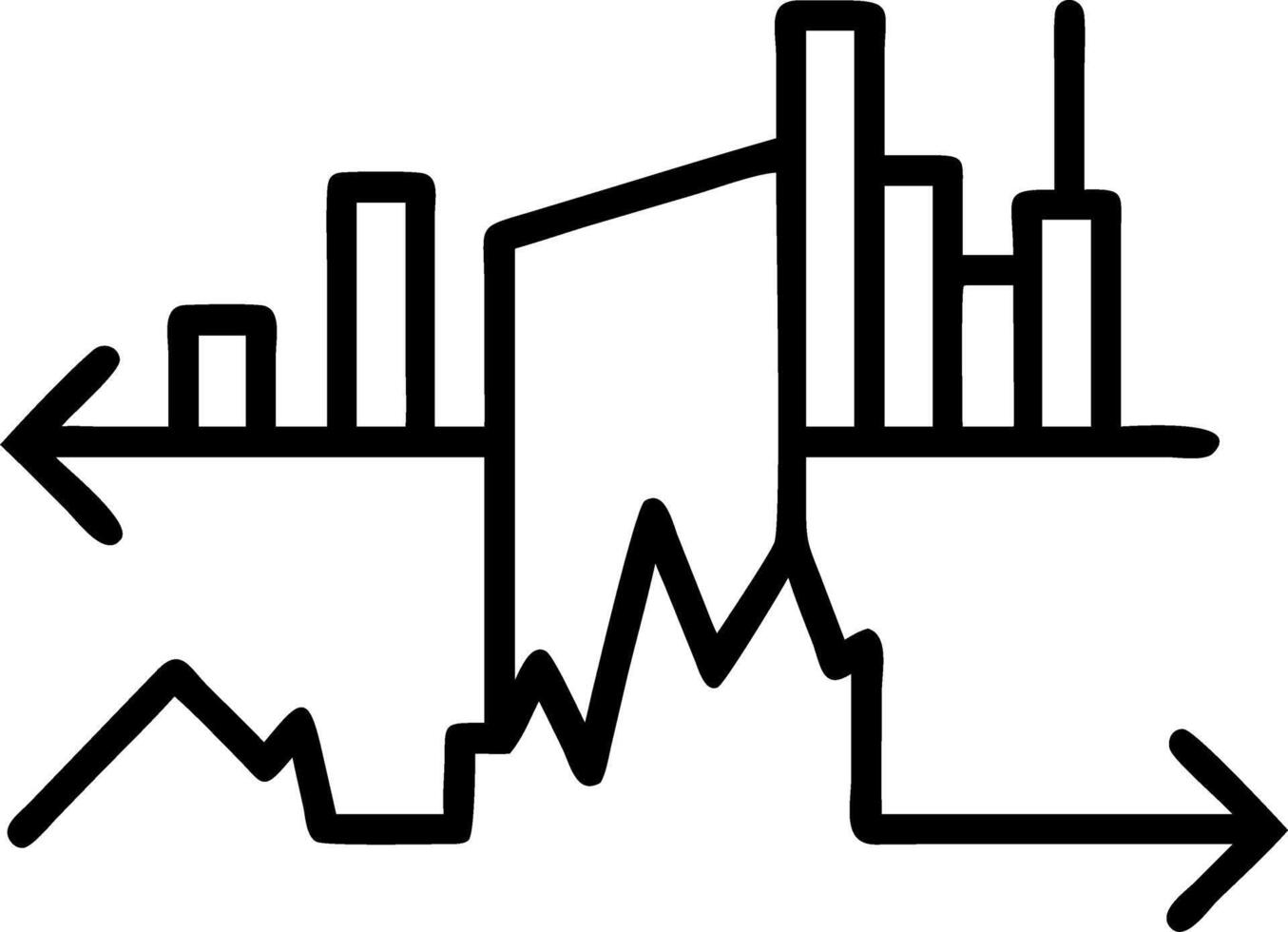 Double exposure of business charts and financial district merging financial data visualization with urban financial landscape vector