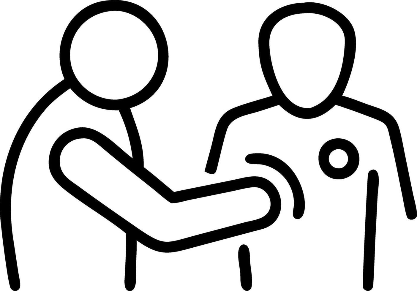 Doctor physiotherapist consulting with patient about elbow muscle pain problems physical therapy diagnosing concept Set 2 vector