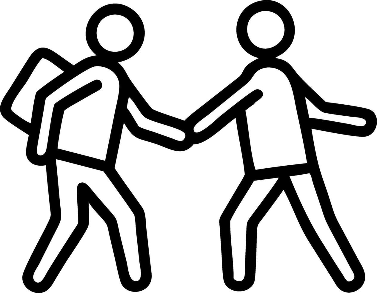 Couple hiking together representing adventure teamwork and enjoying nature through outdoor exploration activities vector