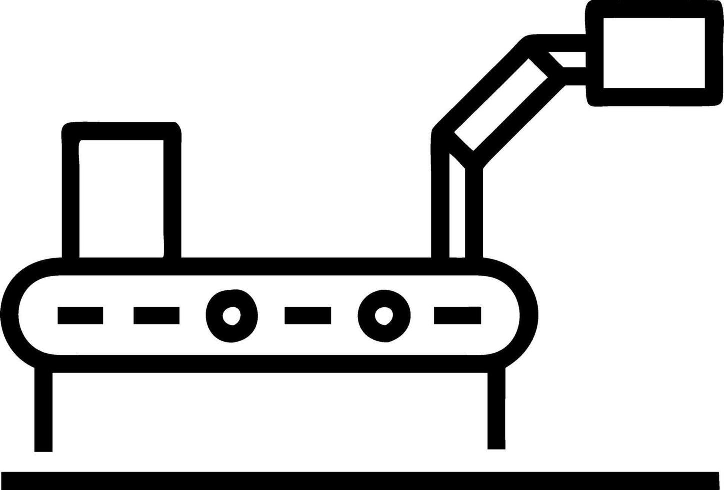conveyor belt leading through an industrial facility surrounded by machinery and pipes showcasing modern manufacturing environment vector