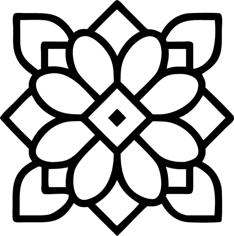 Contemporary sunflower seamless tile pattern with geometric sunflower designs and monochrome palette ideal for trendy spaces Set 9 vector