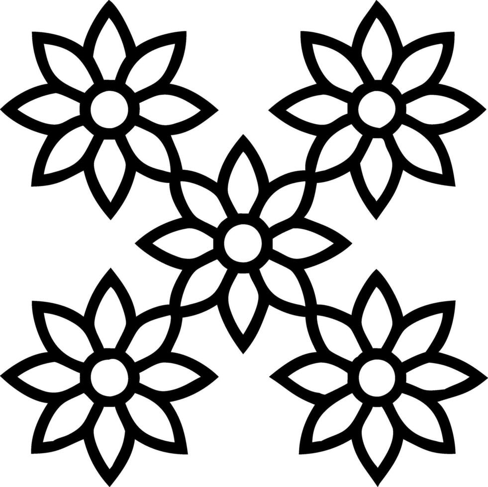 Contemporary sunflower seamless tile pattern with geometric sunflower designs and monochrome palette ideal for trendy spaces Set 2 vector