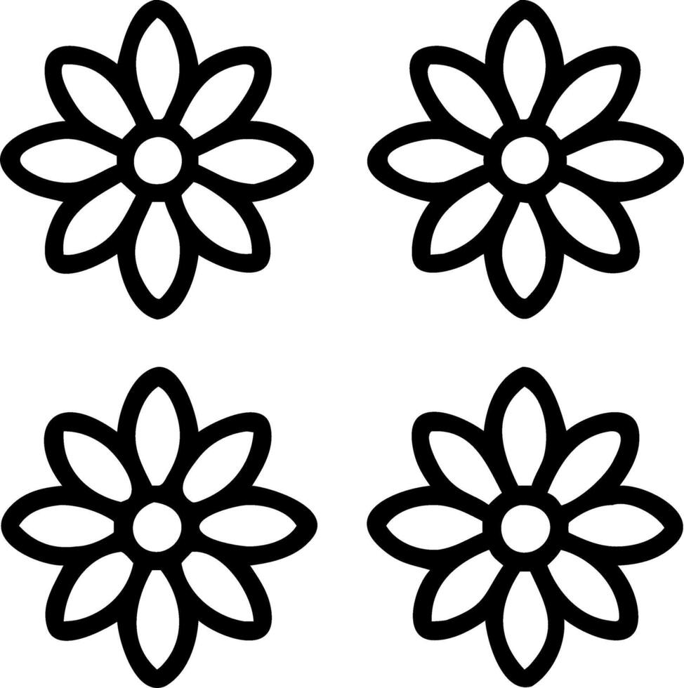 Contemporary daisy seamless tile pattern with geometric daisy designs and monochrome palette ideal for trendy spaces Set 5 vector
