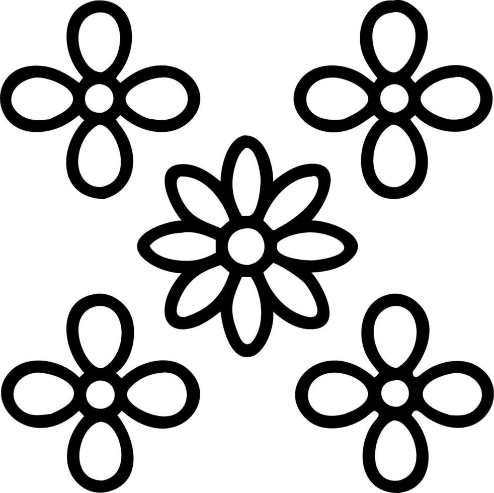 Contemporary daisy seamless tile pattern with geometric daisy designs and monochrome palette ideal for trendy spaces Set 3 vector