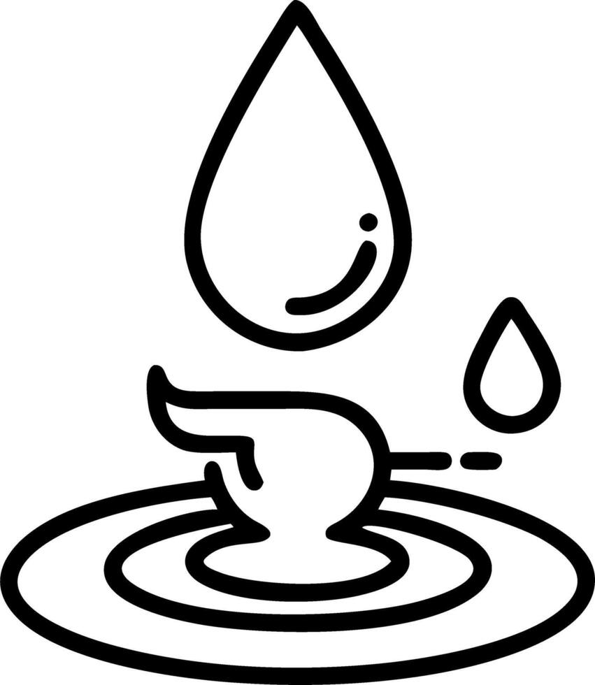 Close up of to drop of water creating ripples on to flooded bathroom floor with to toilet and tiled wall in the background vector