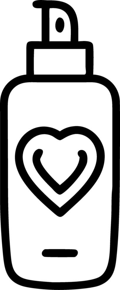 Clean pink body mist bottle with heart design minimalist beauty product illustration perfect for cosmetics branding and skincare marketing vector