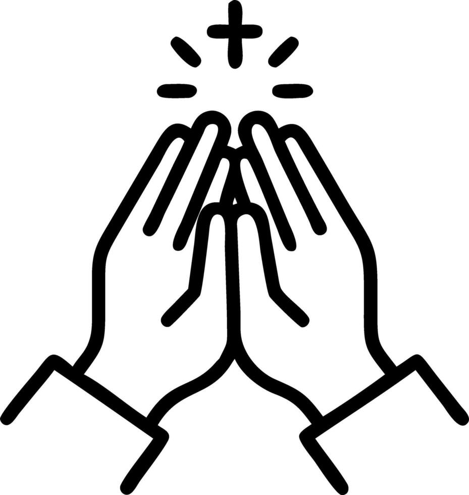 Christian prayer and worship with praying hands faith in religion and belief in God on blessing background power of hope and devotion vector