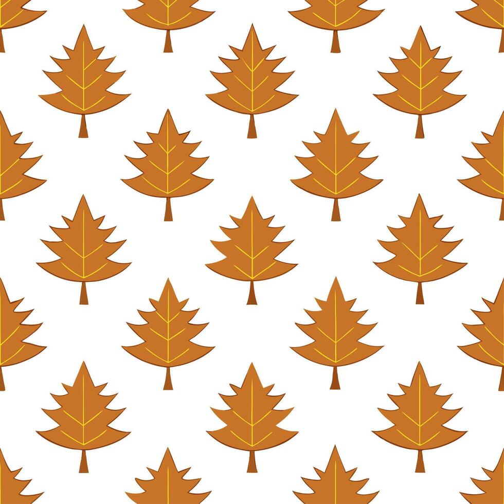 Classic autumn trees seamless tile pattern with maple and pine trees for timeless fall decor Set 2 vector