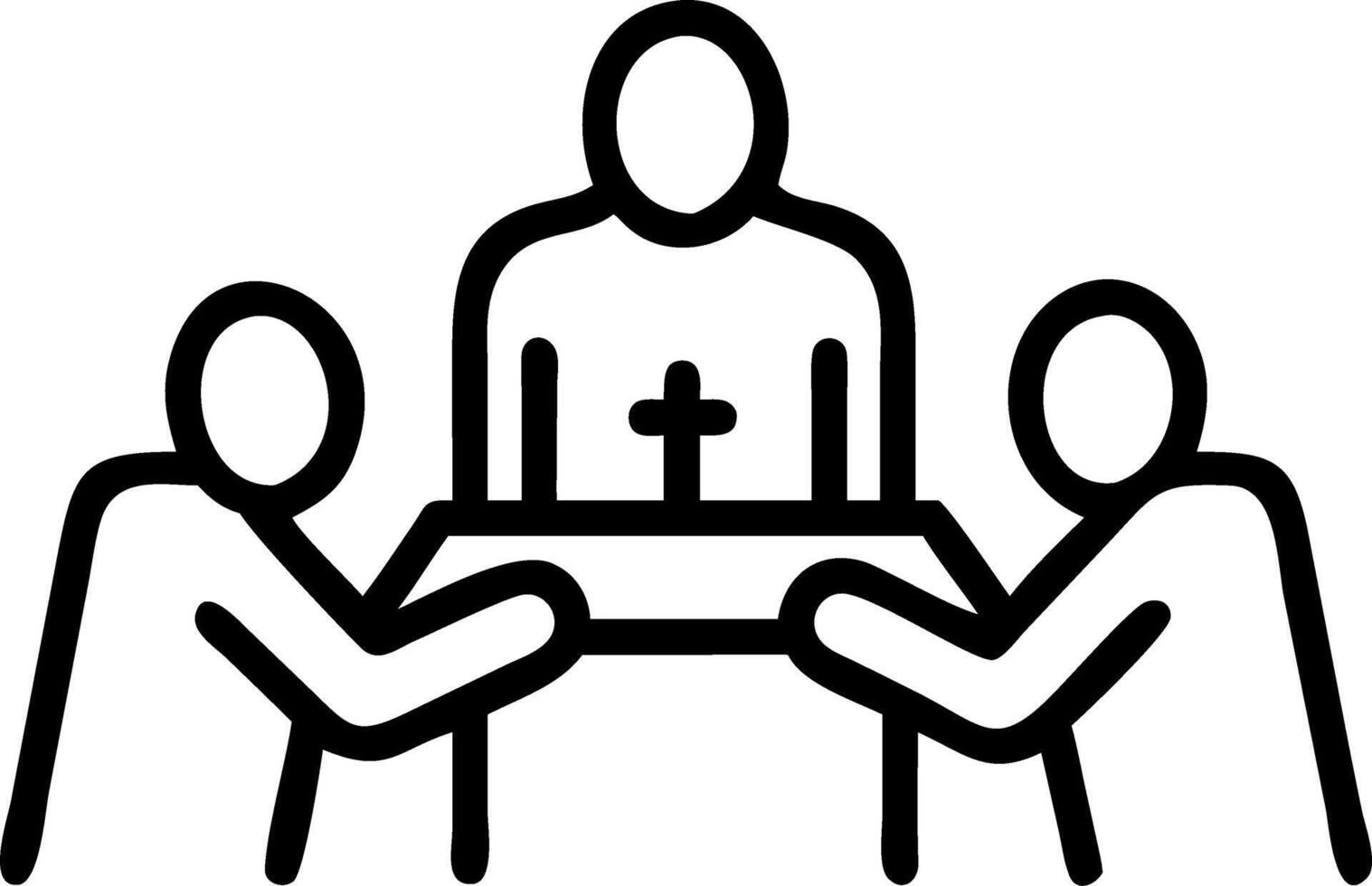 Christian group holding hands and praying together worshiping with Bible on wooden table symbolizing belief and devotional prayer meeting concept Set 2 vector