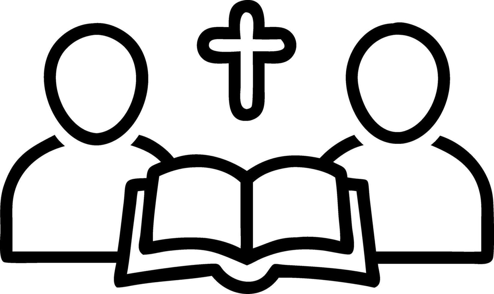 Christian friends group reading pray study bible together home Sunday school church concept studying word god Set 2 vector