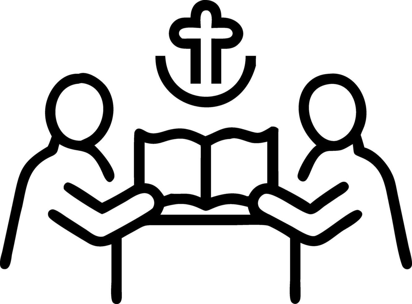 Christian group holding hands and praying together worshiping with Bible on wooden table symbolizing belief and devotional prayer meeting concept Set 3 vector