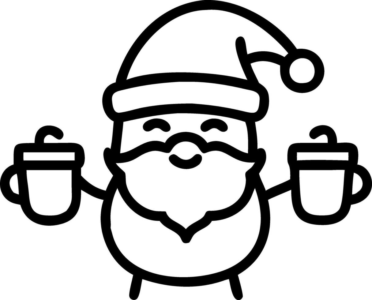 Cheerful Santa Claus holding coffee cups blending holiday spirit with everyday joy perfect for festive marketing and seasonal promotions Set 3 vector