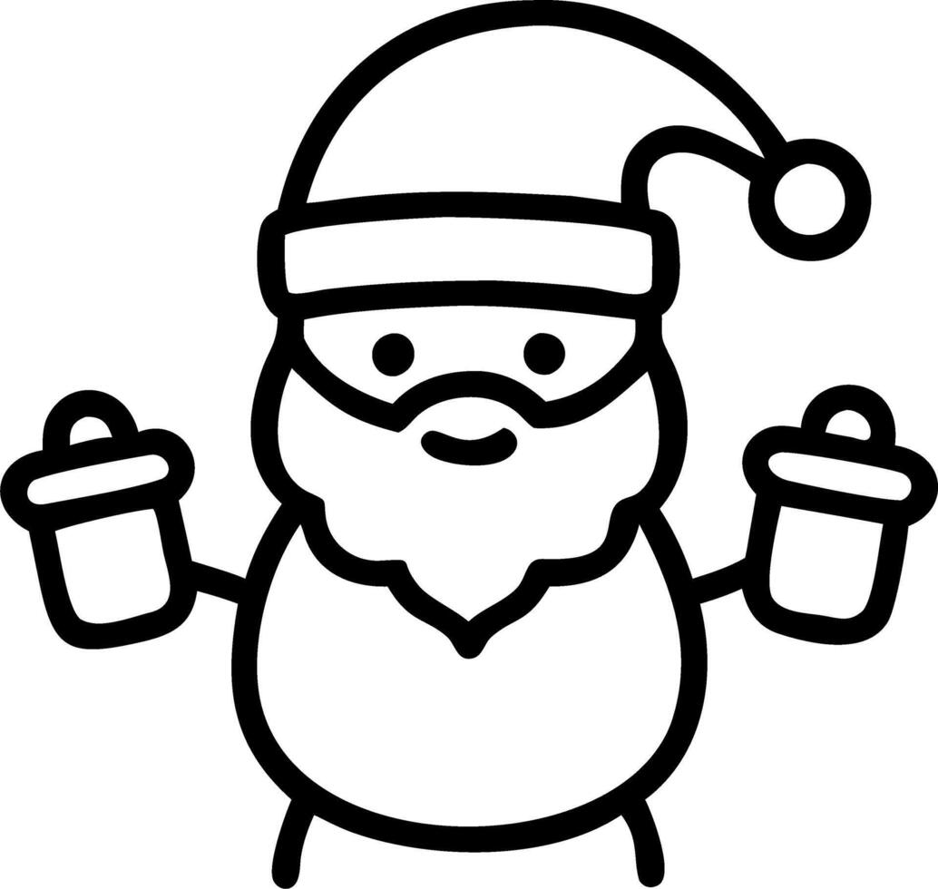 Cheerful Santa Claus holding coffee cups blending holiday spirit with everyday joy perfect for festive marketing and seasonal promotions vector