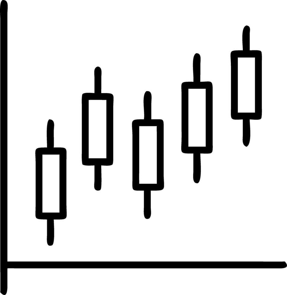 Candle stick graph chart for stock market investment and trading with bullish trend points designed on to white background in illustration vector
