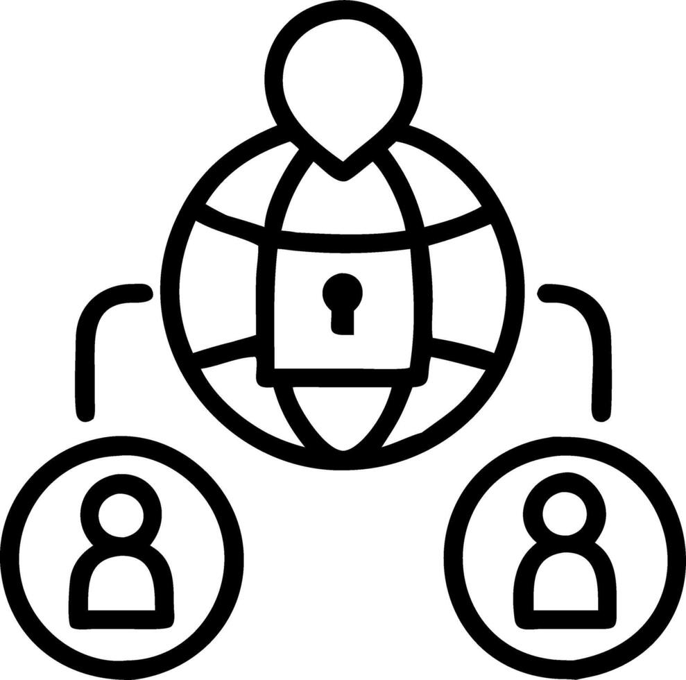 Businesspeople protecting personal information with global network security technology featuring encryption and padlock icons on virtual interface illustrating cybersecurity concep Set 3 vector