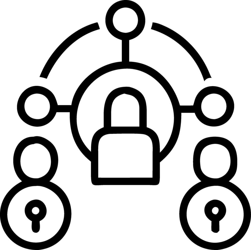 Businesspeople protecting personal information with global network security technology featuring encryption and padlock icons on virtual interface illustrating cybersecurity concep Set 2 vector