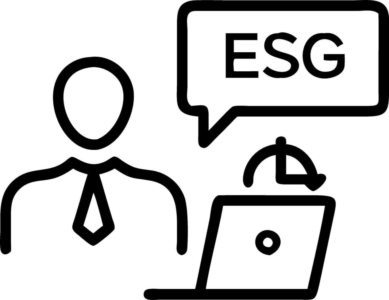 Businessman using computer for analysis ESG environmental social governance business strategy investing concept vector
