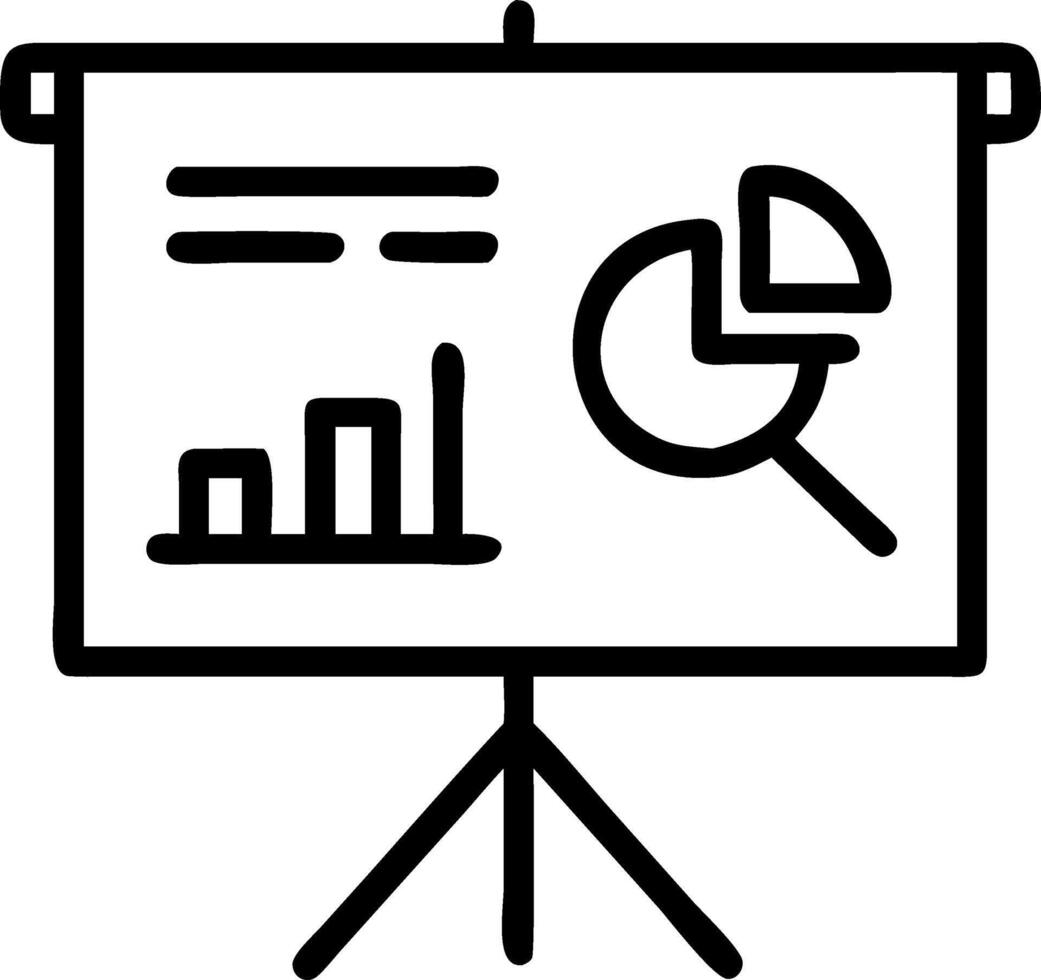 Business plan presentation featuring projector and charts illustrating company vision in professional and clear graphic design Set 5 vector