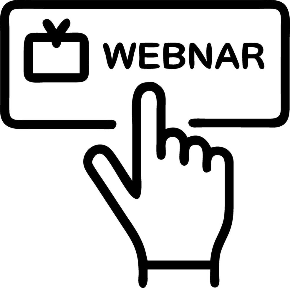 Business hand clicks webinar online education internet Online Courses to learning concept Set 2 vector