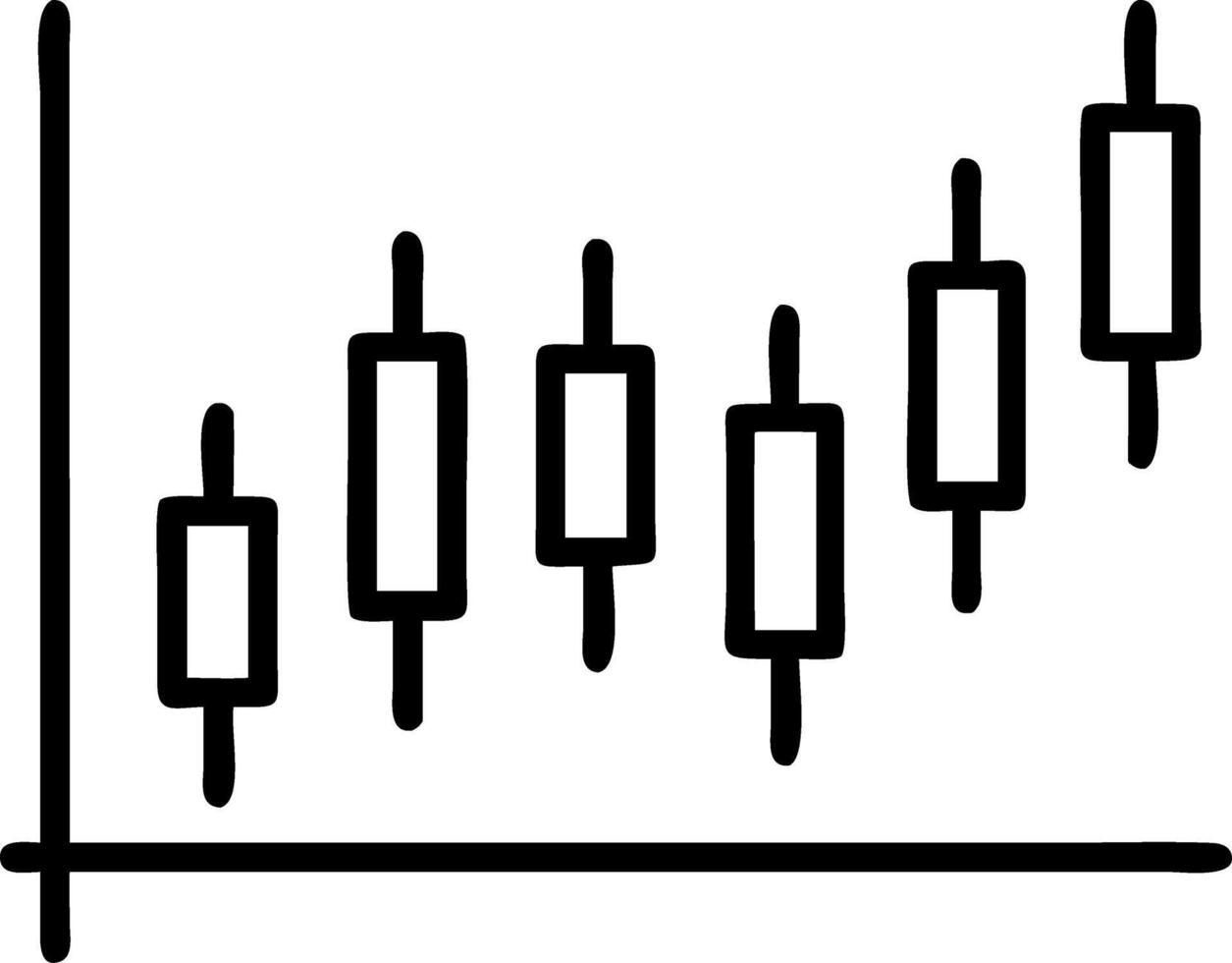 Business candle stick graph chart stock market investment trading white background design bullish point trend graph illustration vector