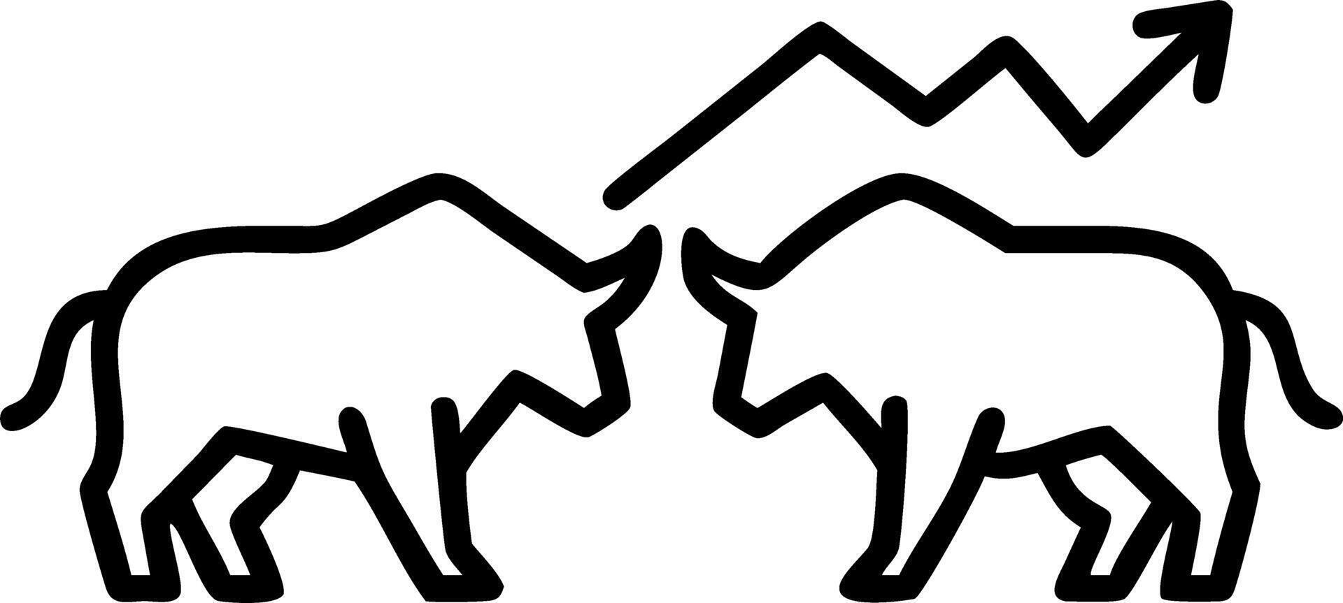 Bull versus bear in suits facing each other trading on stock market Bullish vs bearish trend Set 5 vector