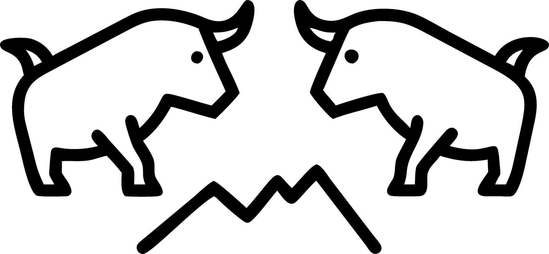 Bull versus bear in suits facing each other trading on stock market Bullish vs bearish trend Set 2 vector