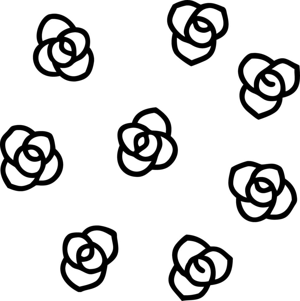 Botanical garden rose seamless tile pattern with various rose species in natural hues on to white background perfect for serene spaces Set 8 vector