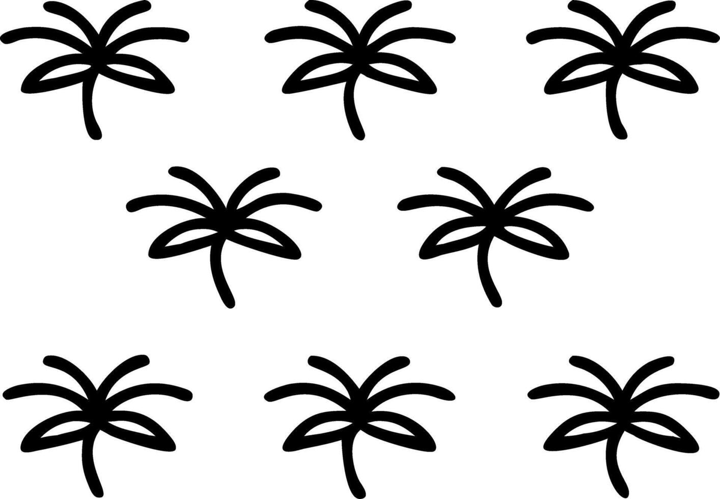 Botanical garden palm leaf seamless tile pattern with various palm species in natural greens on to white background perfect for serene spaces Set 7 vector