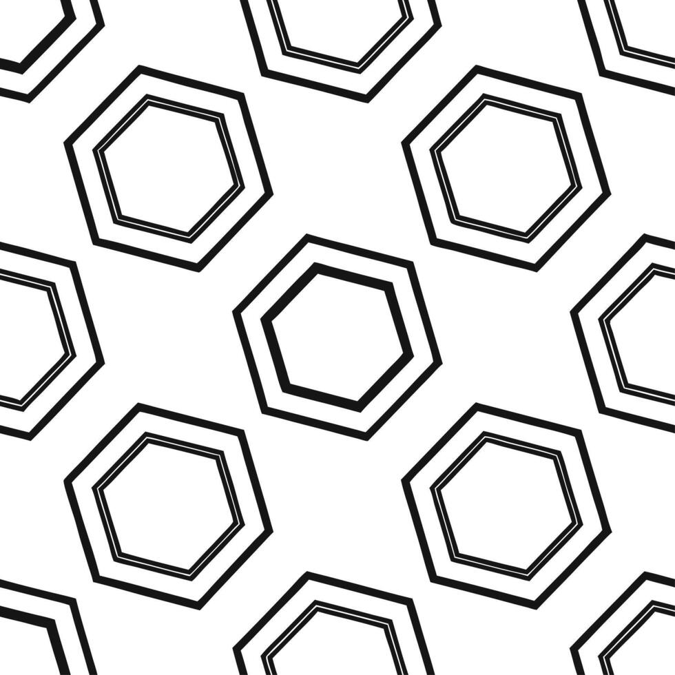 Bold retro polygon seamless tiles monochrome colors on white background perfect for minimalist design Edition vector
