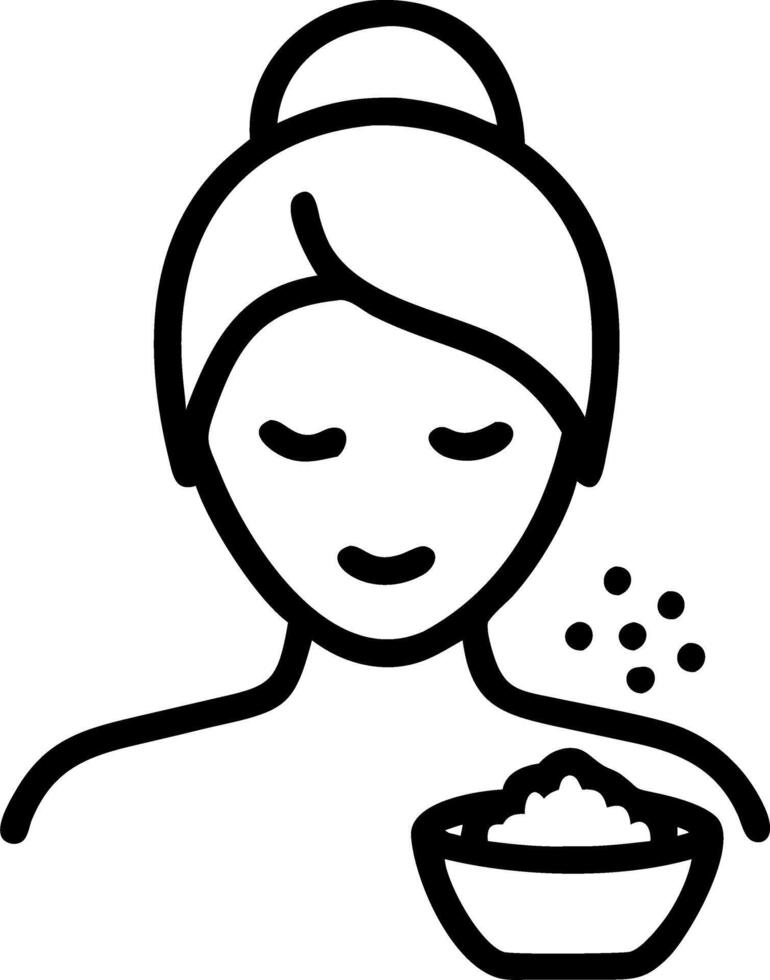 Beautiful woman receiving salt scrub beauty treatment at health spa highlighting relaxation skincare and wellness services vector