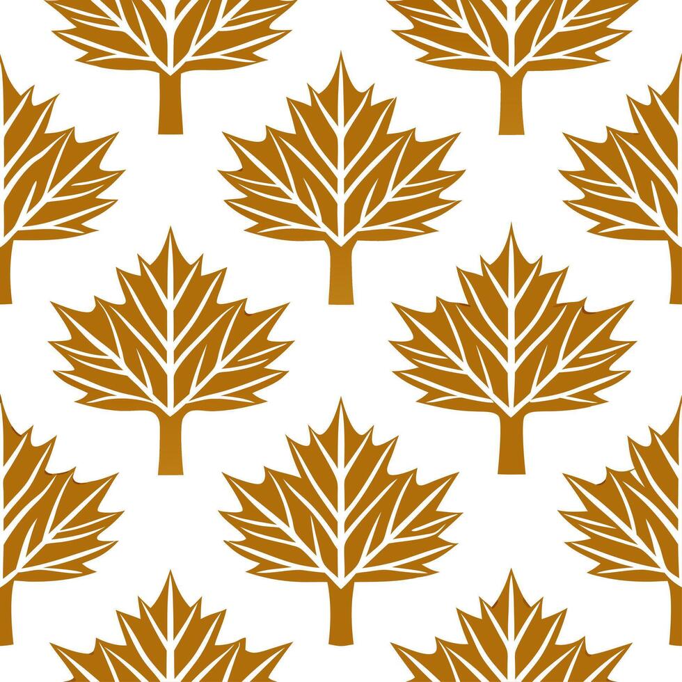 Autumn trees seamless tile pattern with vibrant maple and oak leaves for warm home decor Set 6 vector