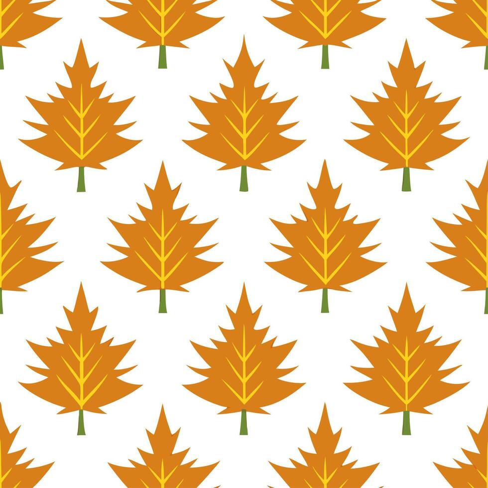 Autumn trees seamless tile pattern with vibrant maple and oak leaves for warm home decor Set 7 vector